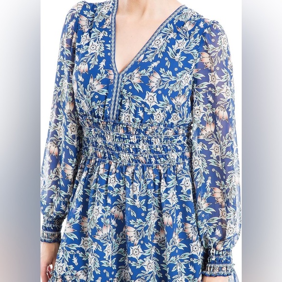 Max Studio Blue Floral Mini Dress - Picture 5 of 9